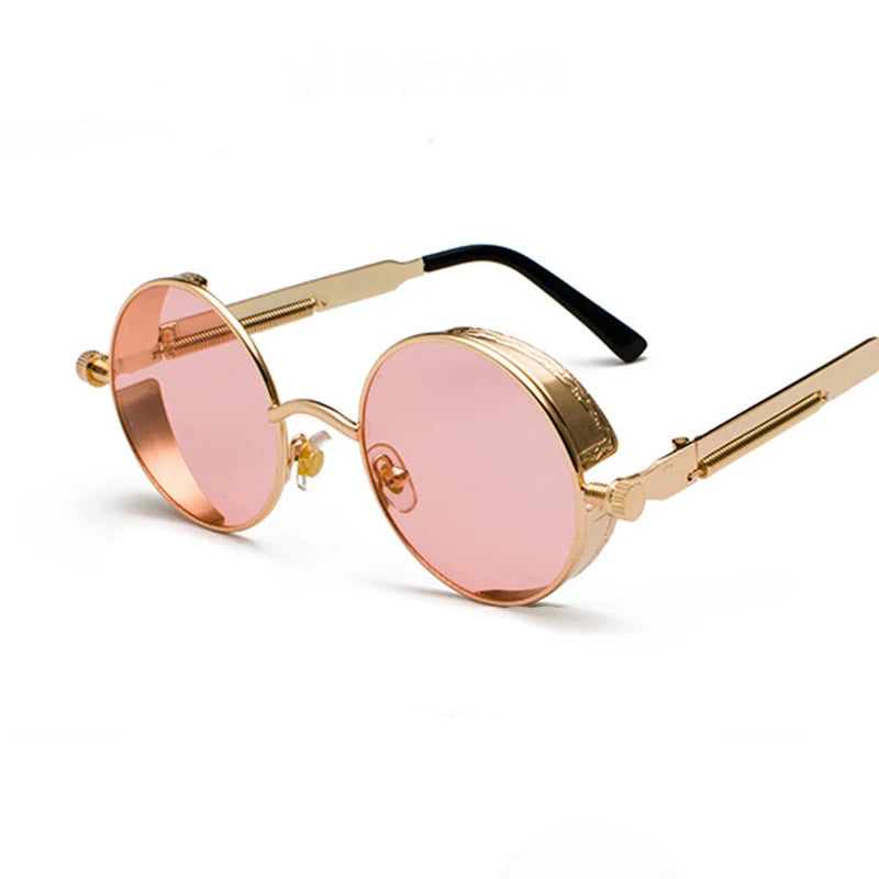 Vintage Round Steampunk Polarized Sunglasses
