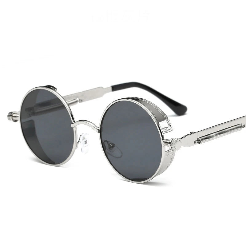 Vintage Round Steampunk Polarized Sunglasses