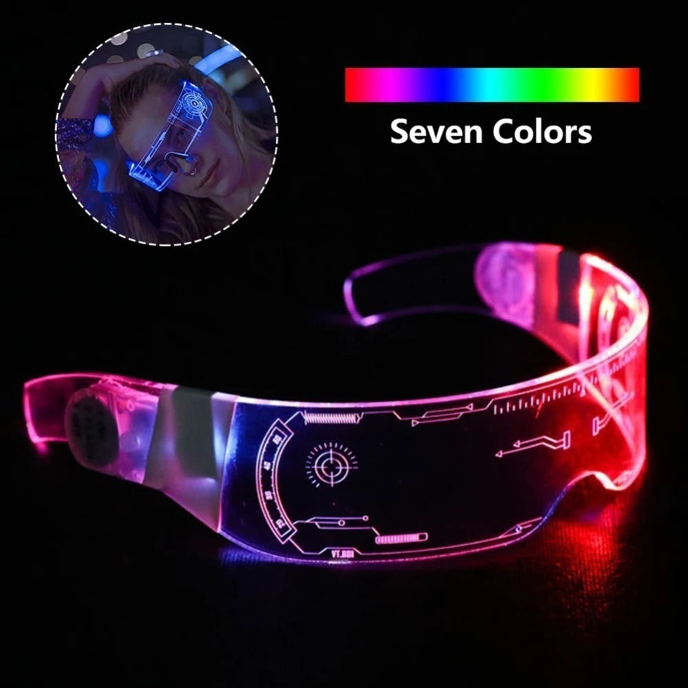 Futuristic LED Luminous  7 Color Party Glasses