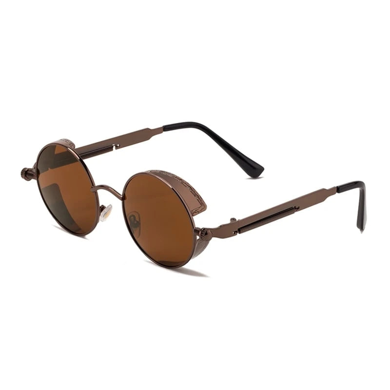 Vintage Round Steampunk Polarized Sunglasses