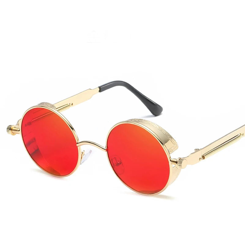 Vintage Round Steampunk Polarized Sunglasses