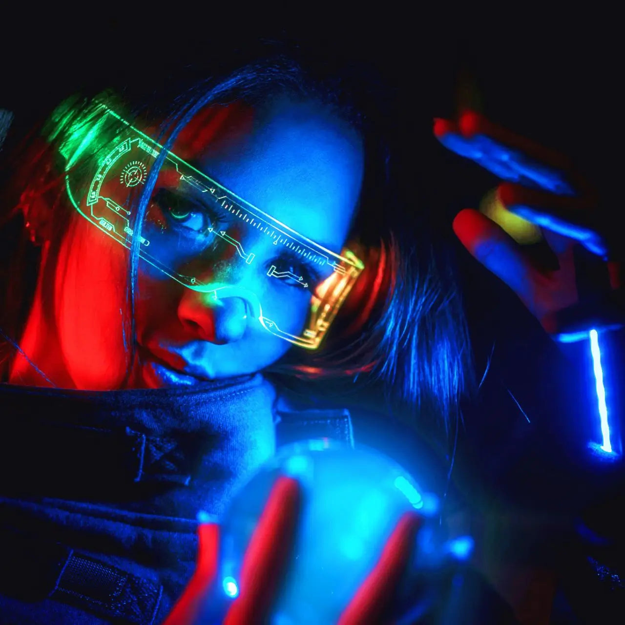 Futuristic LED Luminous  7 Color Party Glasses