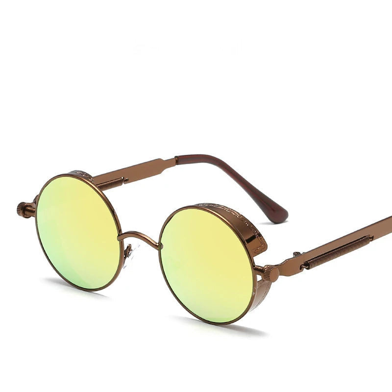 Vintage Round Steampunk Polarized Sunglasses