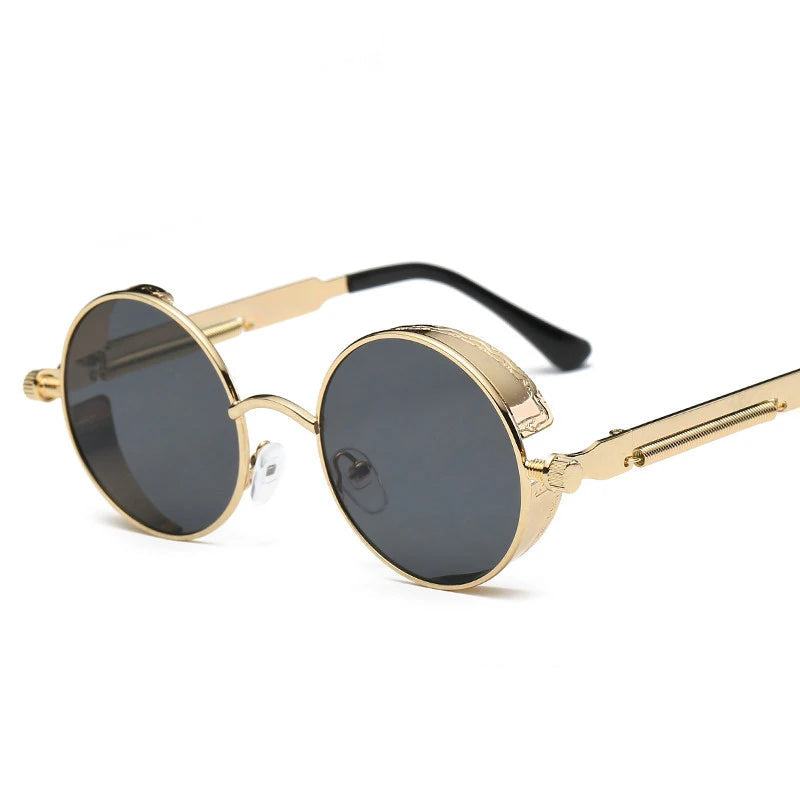 Vintage Round Steampunk Polarized Sunglasses