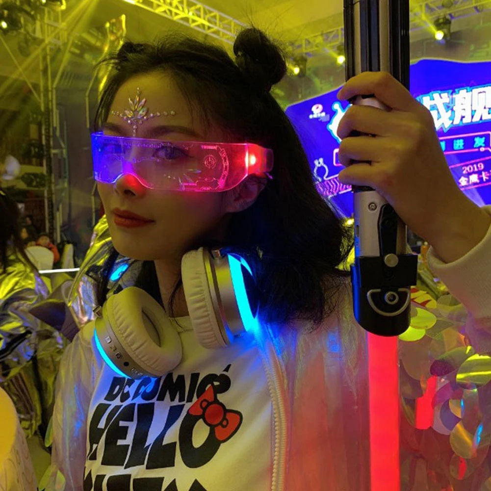 Futuristic LED Luminous  7 Color Party Glasses