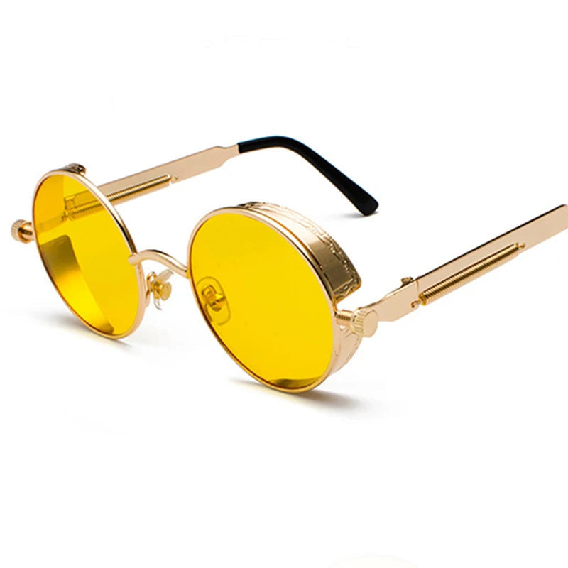 Vintage Round Steampunk Polarized Sunglasses