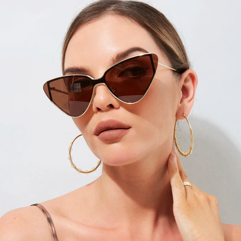 Luxury Metal Punk Cat Eye Women's Sunglasses