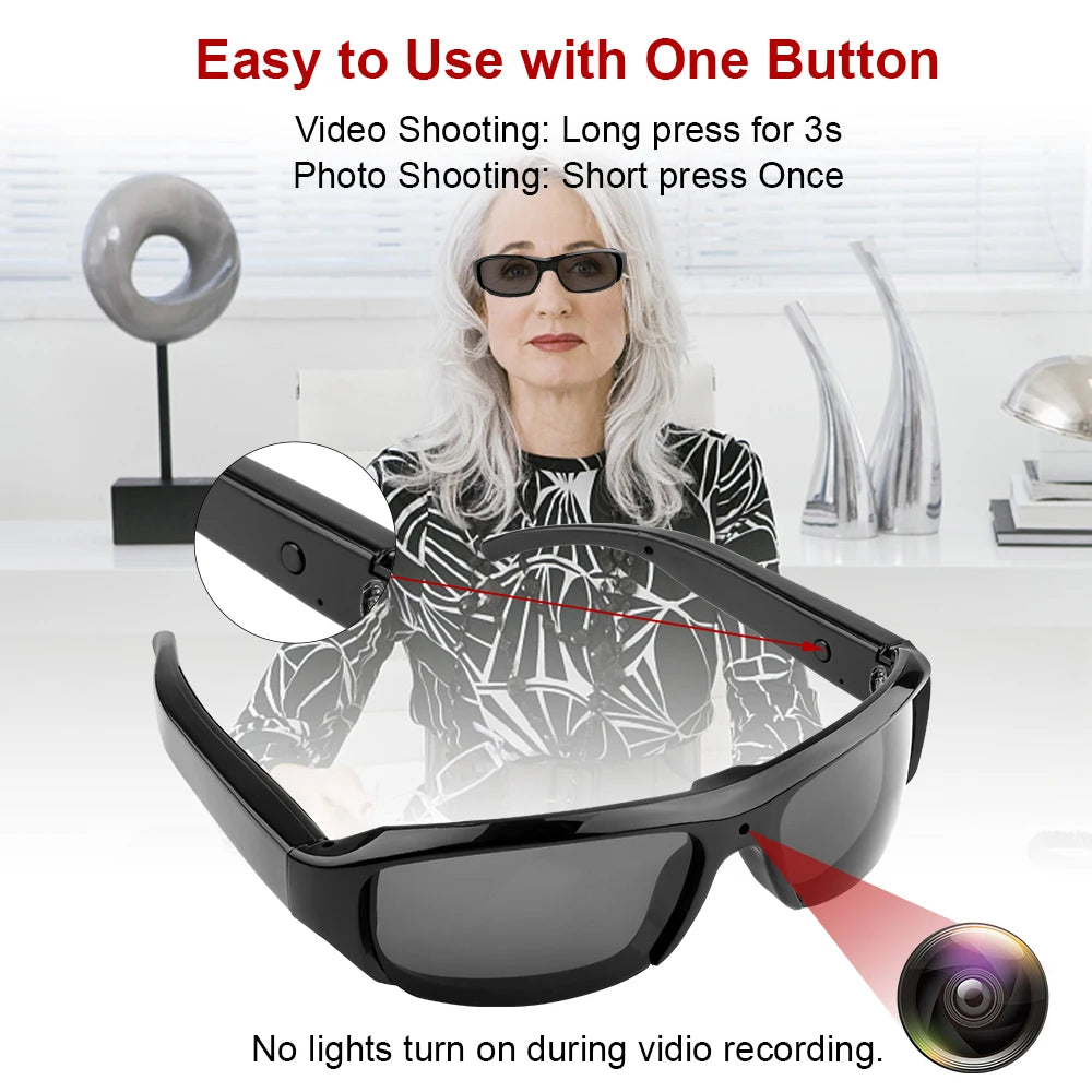 Wearable 1080P HD Camera Glasses