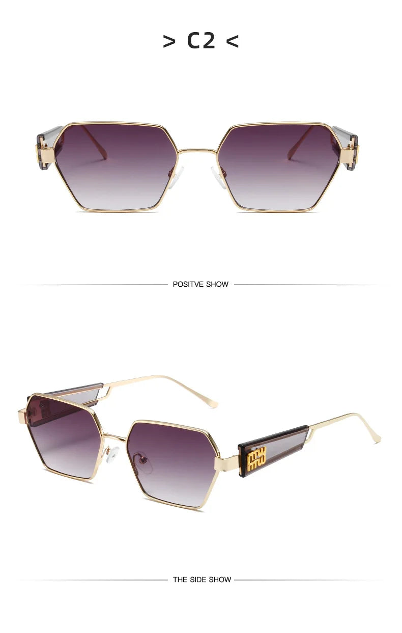 Irregular Hollow Punk Metal Women's Sunglasses