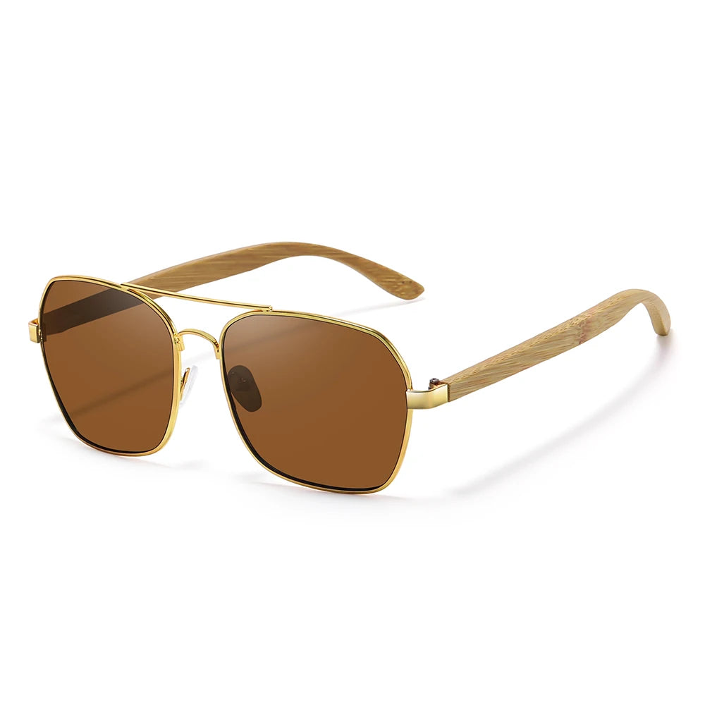 Retro Metallic Square Sunglasses