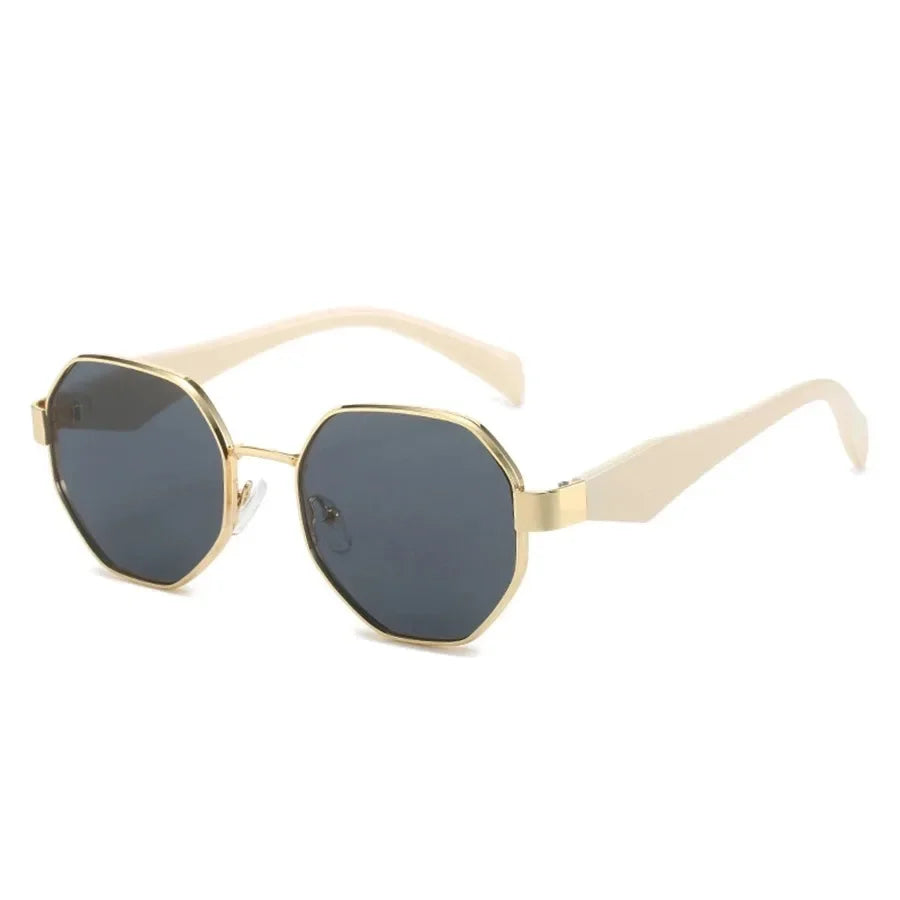 Trendy Polygon Sunglasses β Retro Metal