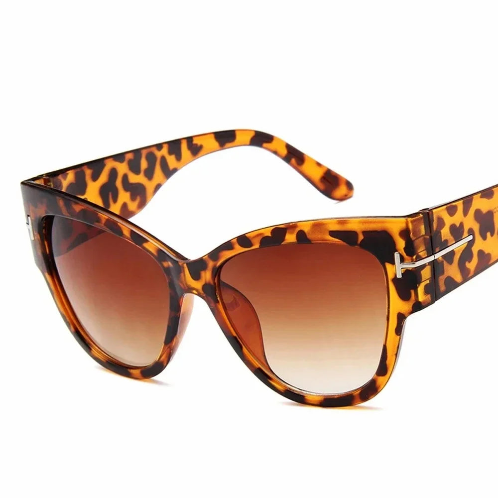 Luxury Black Cat Eye Oversized Sunglasses