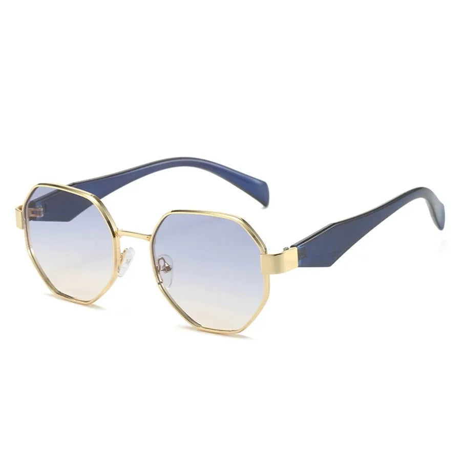 Trendy Polygon Sunglasses β Retro Metal