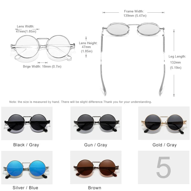 Vintage Round Metal Frame Sunglasses