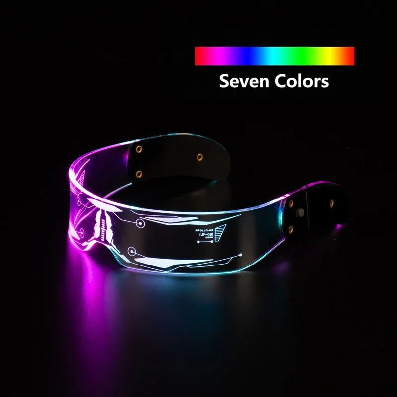 Futuristic LED Luminous  7 Color Party Glasses