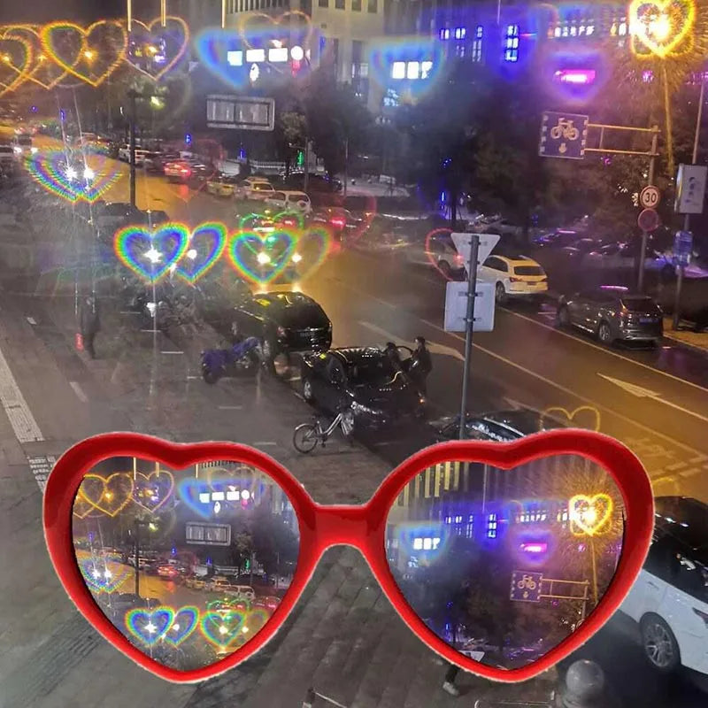 Love Heart Diffraction Glasses
