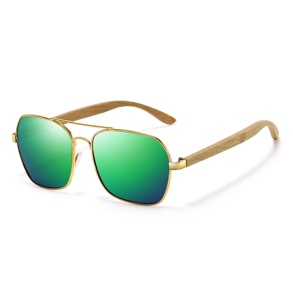 Retro Metallic Square Sunglasses