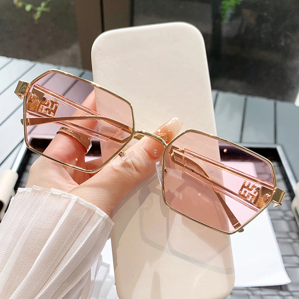 Irregular Hollow Punk Metal Women's Sunglasses