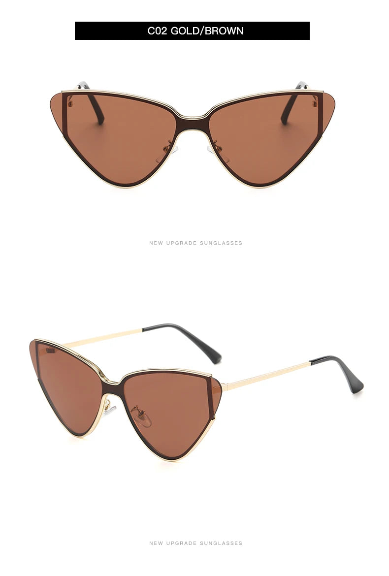 Luxury Metal Punk Cat Eye Women's Sunglasses