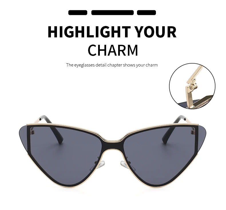 Luxury Metal Punk Cat Eye Women's Sunglasses