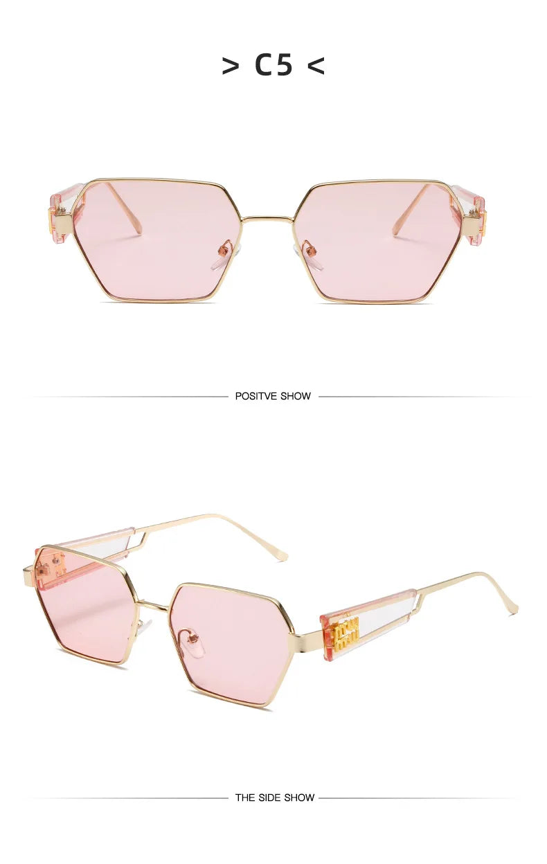 Irregular Hollow Punk Metal Women's Sunglasses