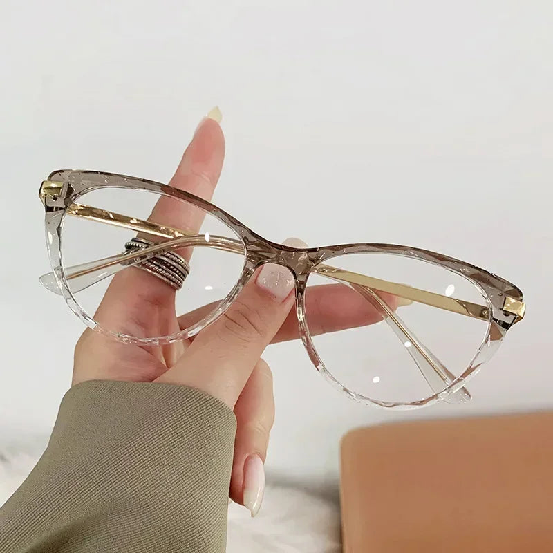 Cat Eye Sunglasses Trendy Transparent Frame