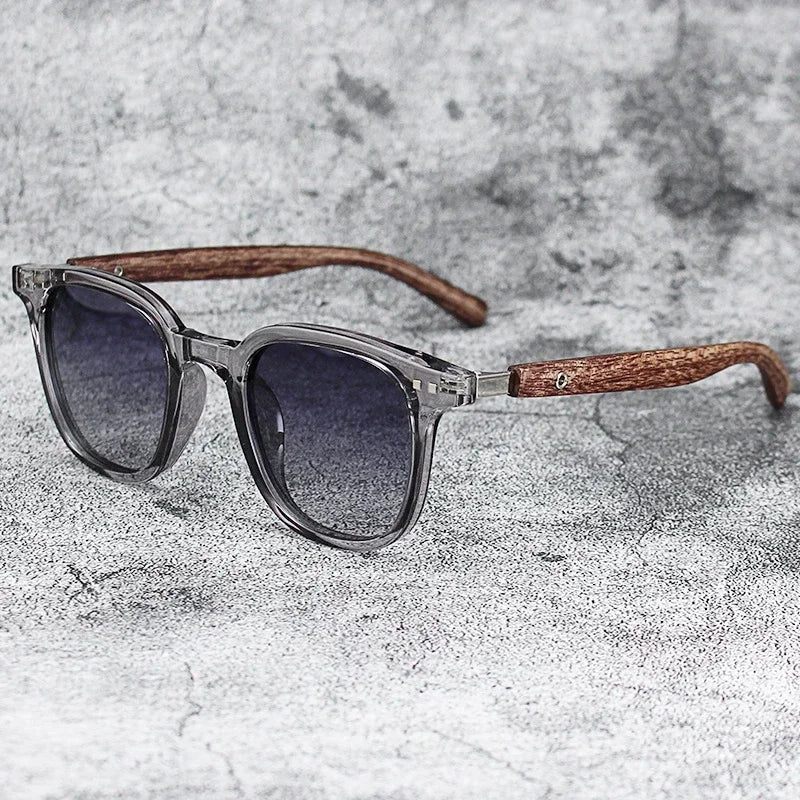Retro Wood Grain Polarized Sunglasses