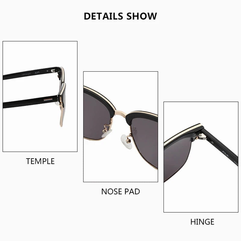 Trendy Metal & Acetate Square Sunglasses