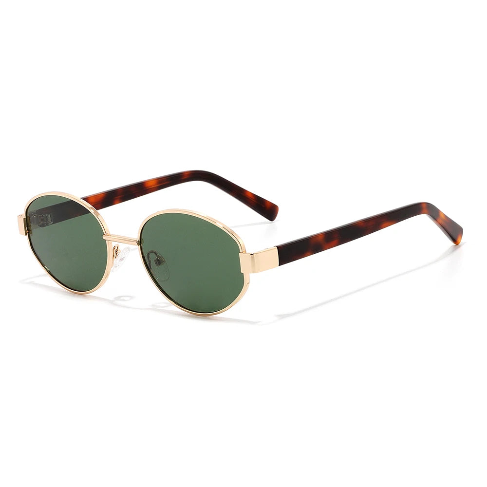 Polarized Oval Sunglasses Vintage Acetate Frame