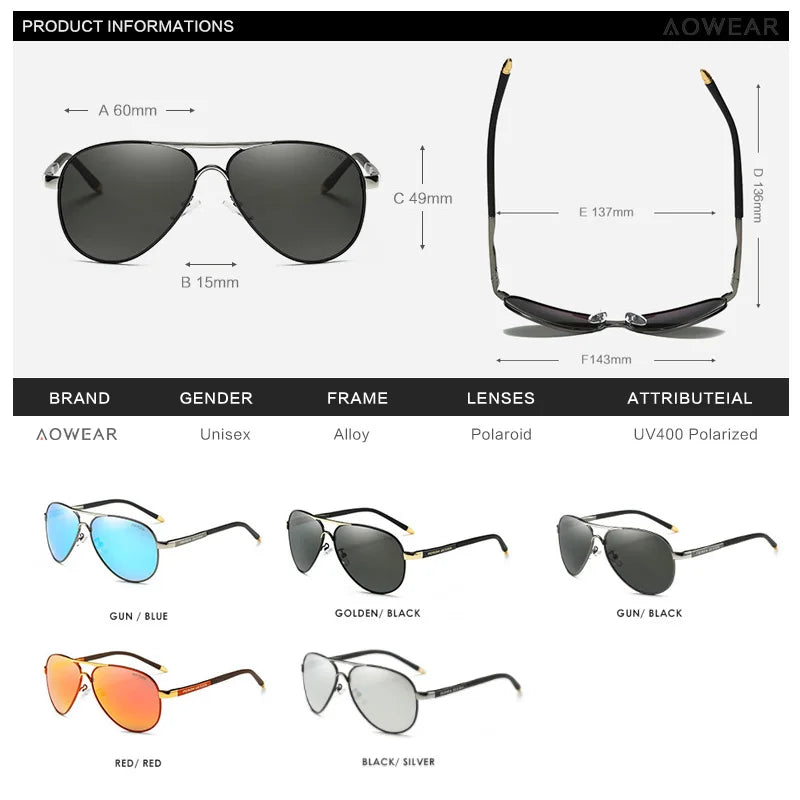 Men's Polarized Aviation Sunglasses