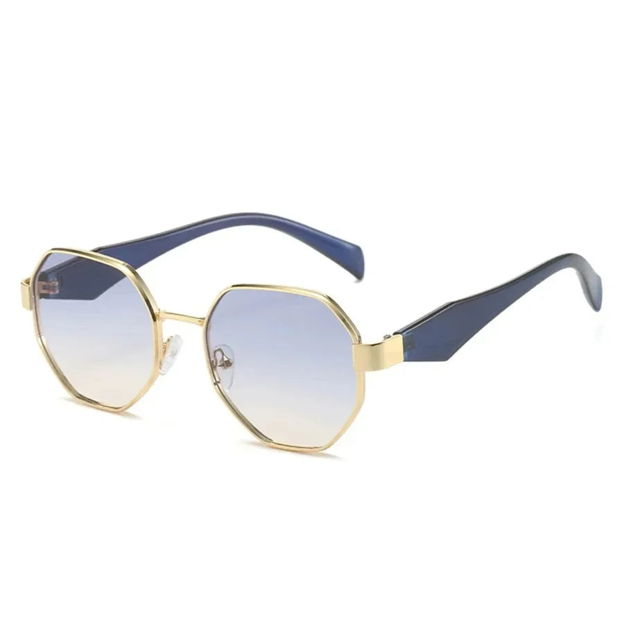 Trendy Polygon Sunglasses β Retro Metal