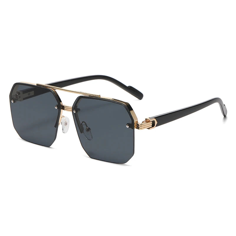 Oversized Retro Double Bridge Sunglasses