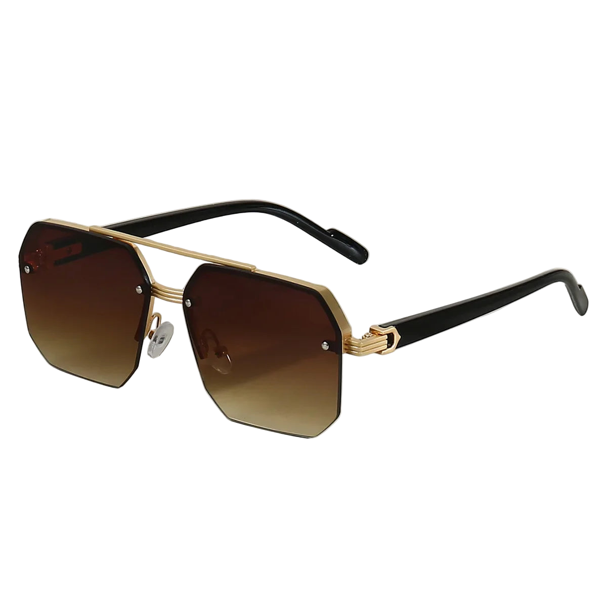 Men’s Square Metal Sunglasses – Half Frame Retro Fashion