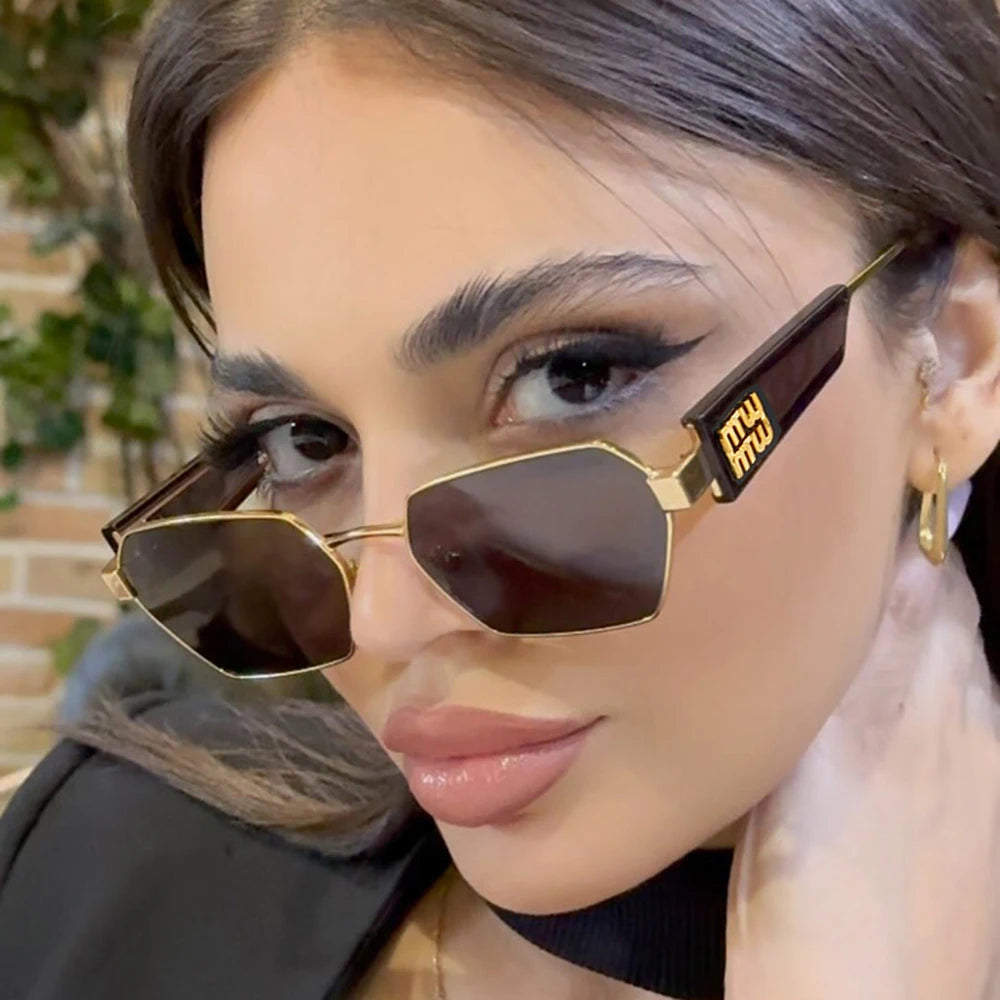 Irregular Hollow Punk Metal Women's Sunglasses