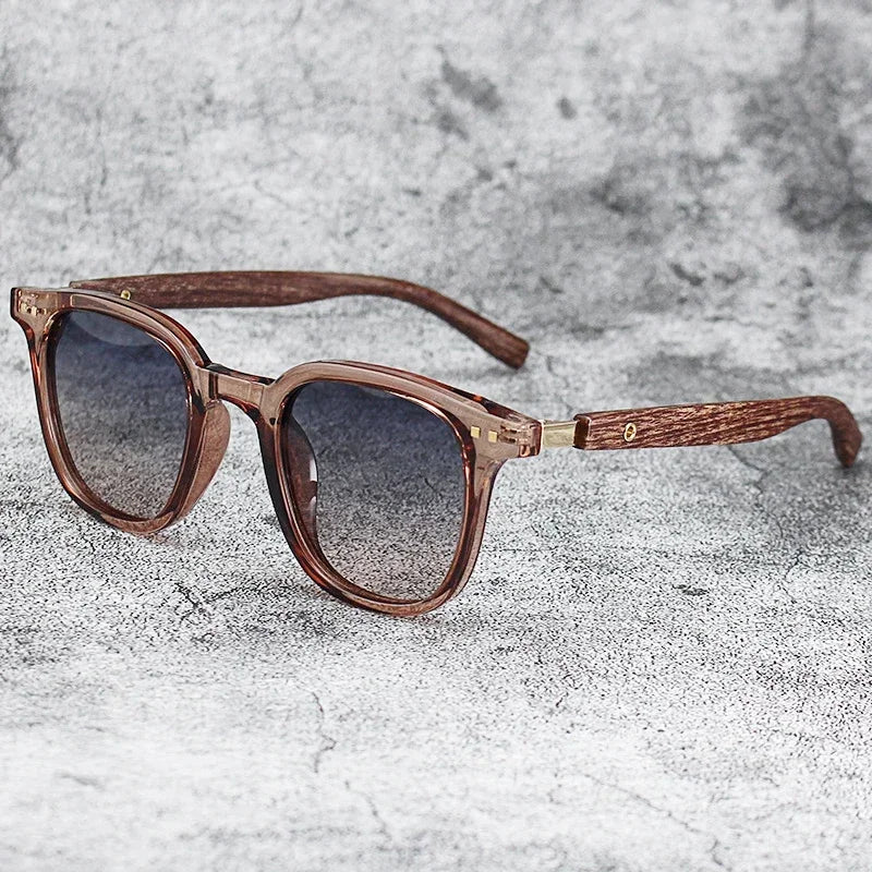 Retro Wood Grain Polarized Sunglasses