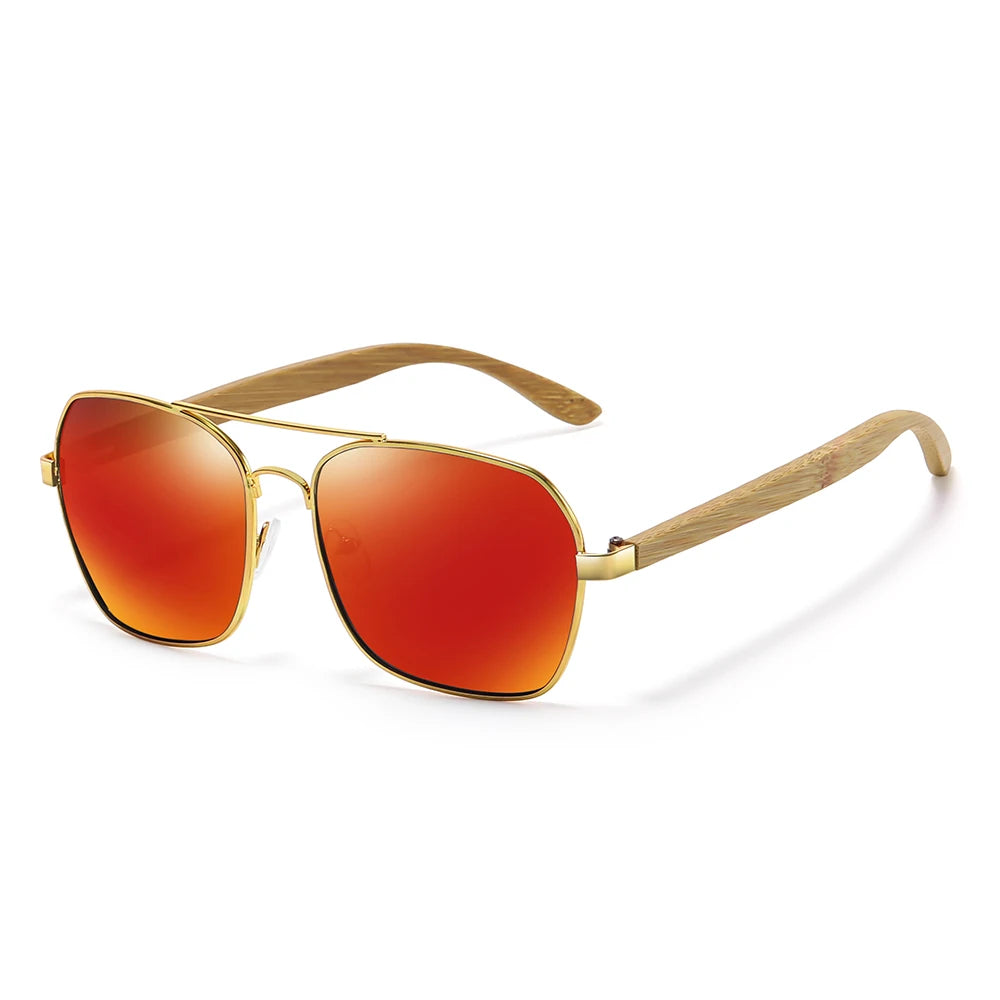 Retro Metallic Square Sunglasses
