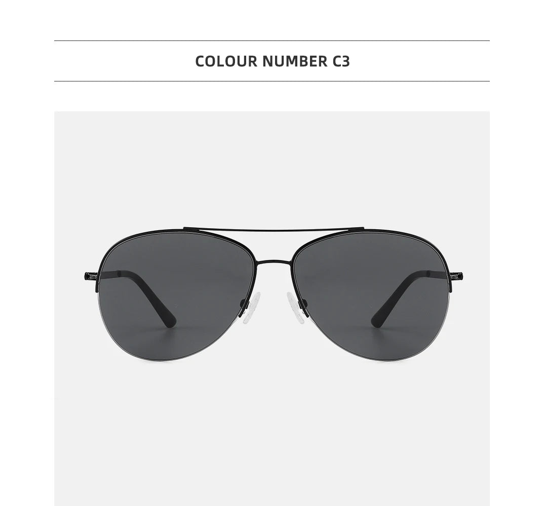 Oversized Aviator Retro Metal Polarized Sunglasses