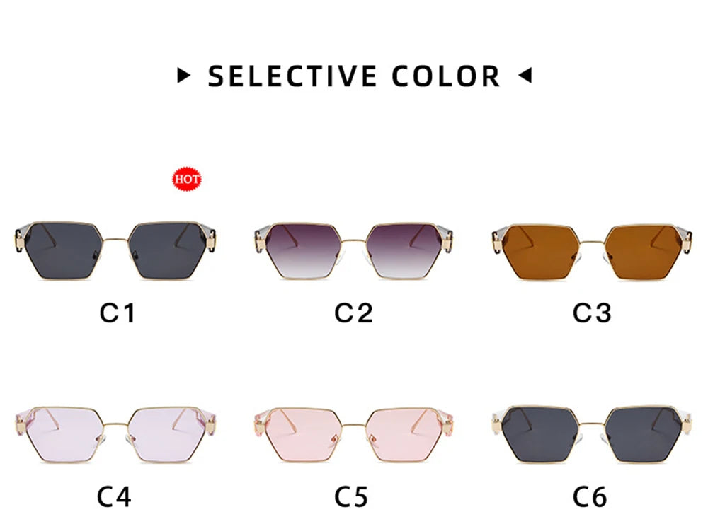 Irregular Hollow Punk Metal Women's Sunglasses