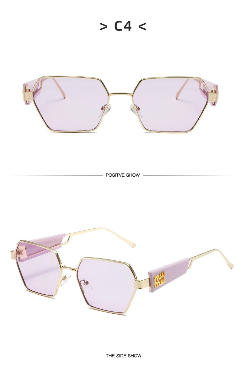 Irregular Hollow Punk Metal Women's Sunglasses
