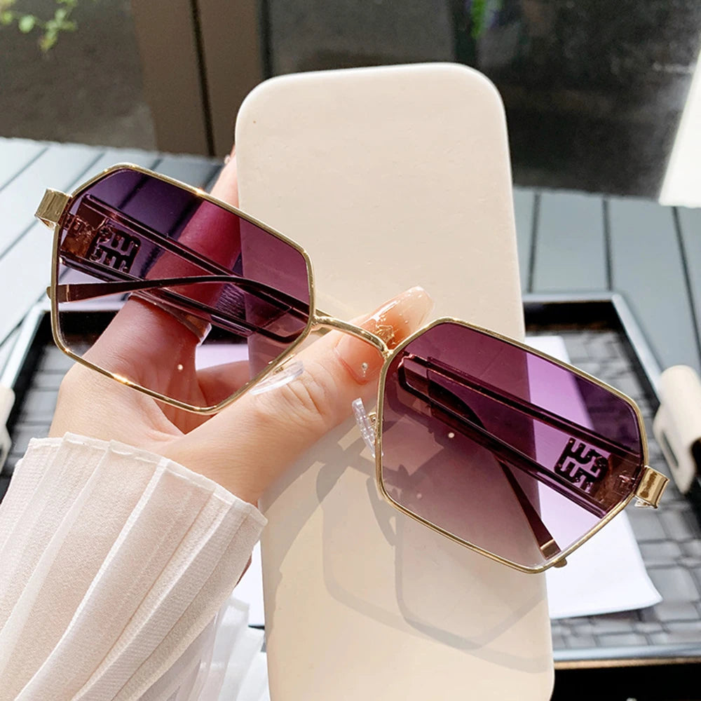 Irregular Hollow Punk Metal Women's Sunglasses