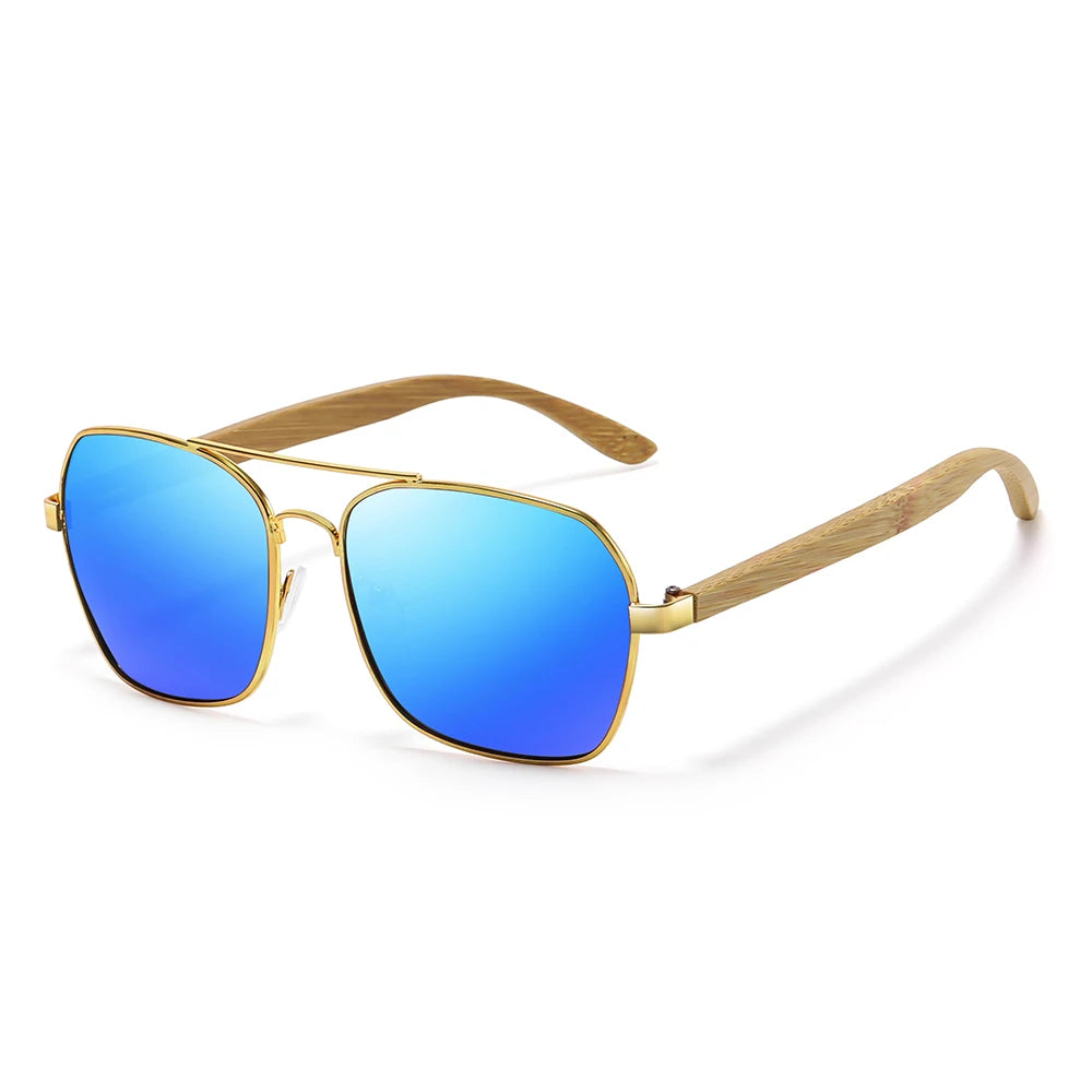 Retro Metallic Square Sunglasses