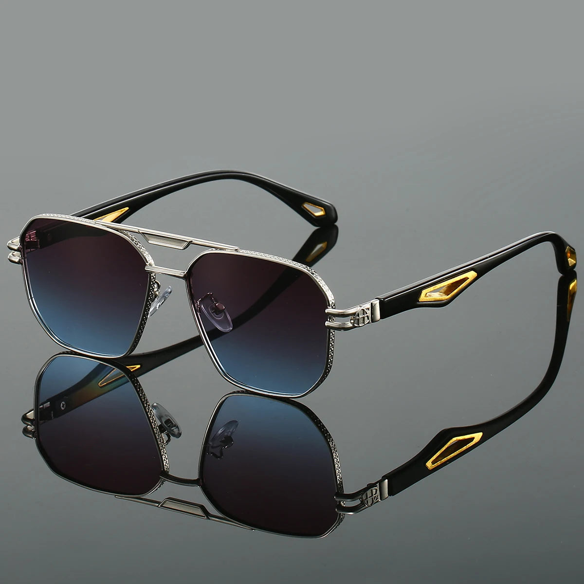 Vintage Classic Double Bridge Gradient Sunglasses