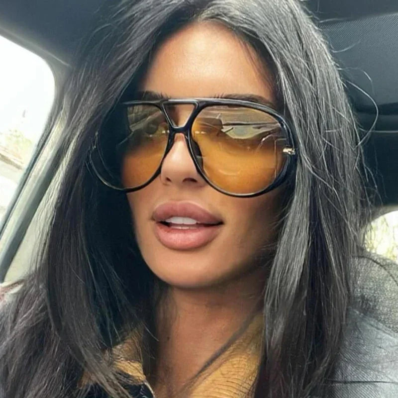 Bold Oversized Yellow Lens Sunglasses