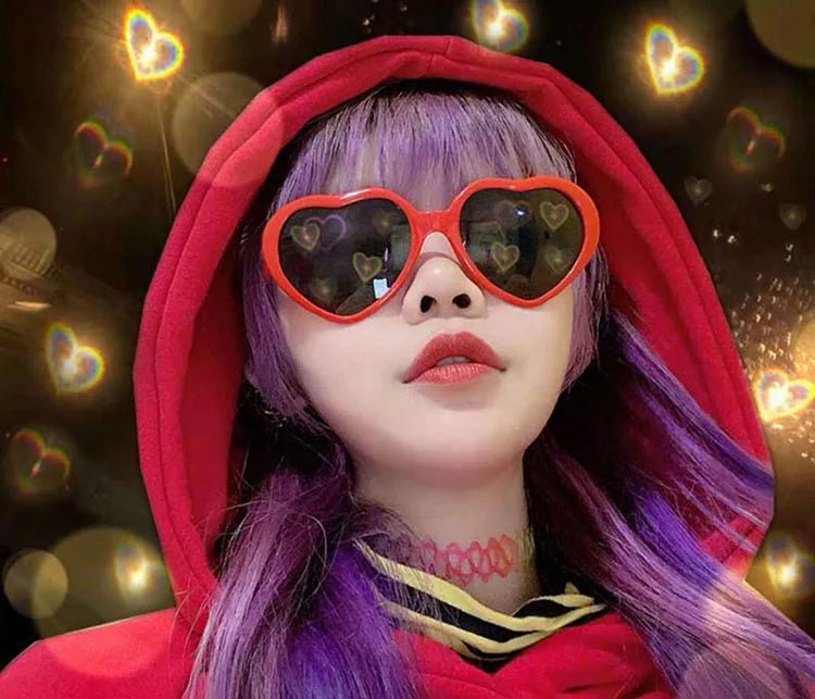 Love Heart Diffraction Glasses