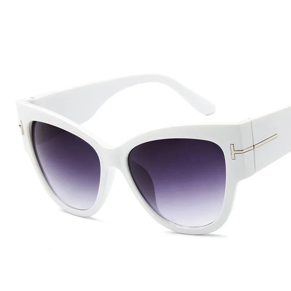 Luxury Black Cat Eye Oversized Sunglasses