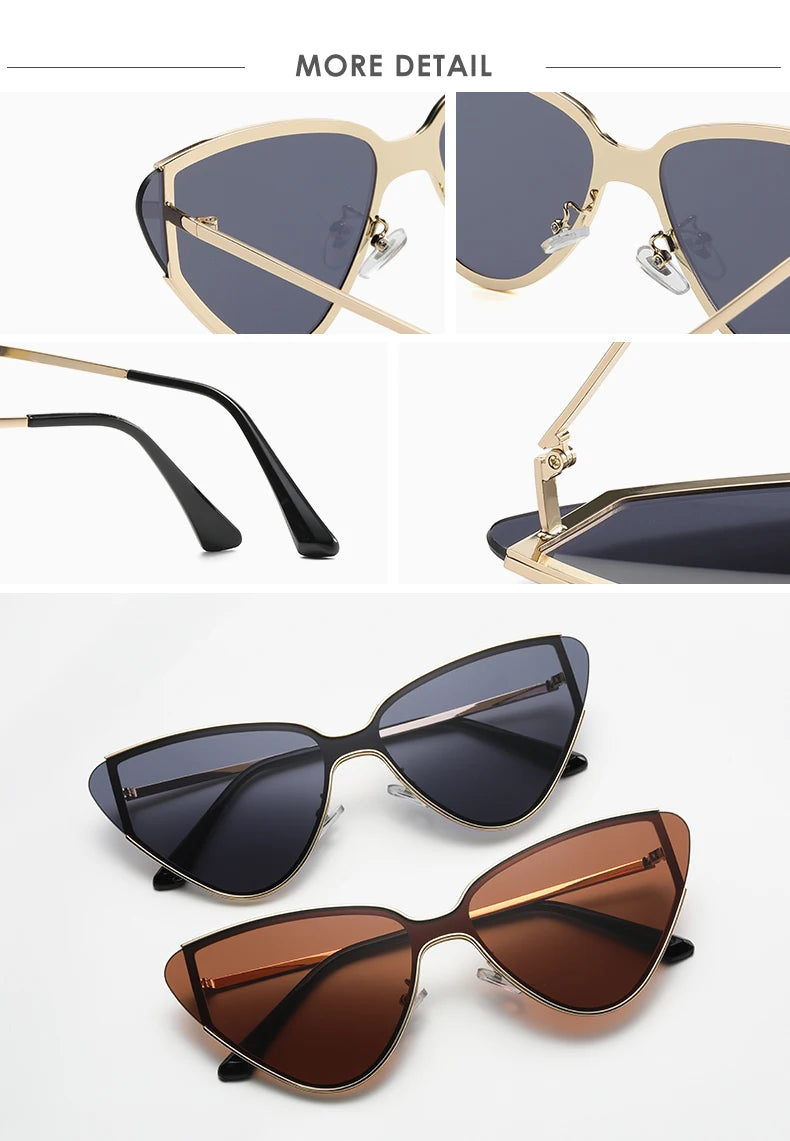 Luxury Metal Punk Cat Eye Women's Sunglasses