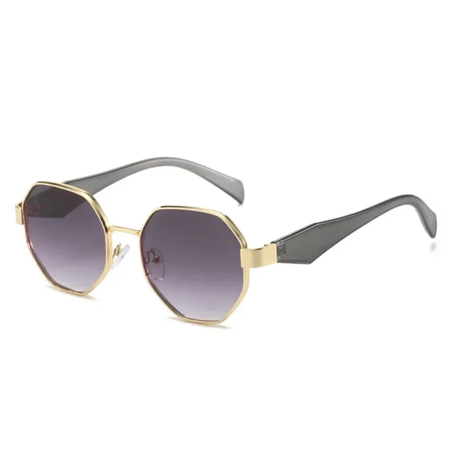 Trendy Polygon Sunglasses β Retro Metal