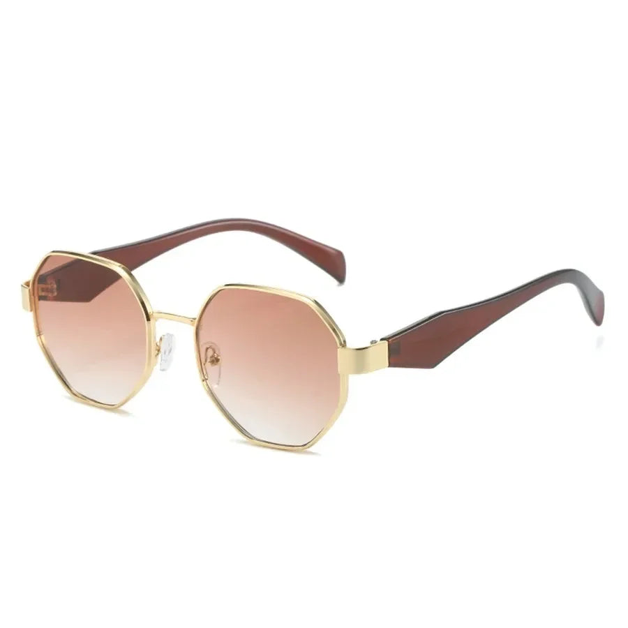 Trendy Polygon Sunglasses β Retro Metal