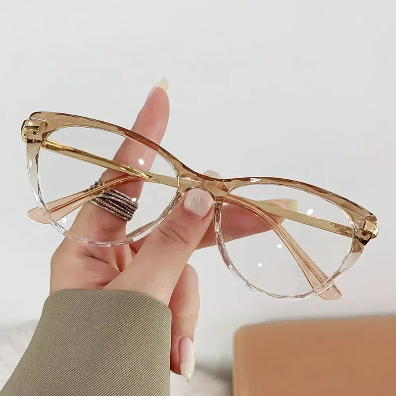 Cat Eye Sunglasses Trendy Transparent Frame