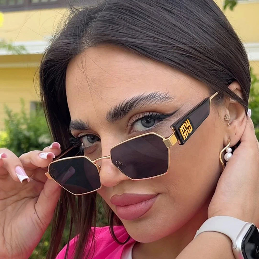 Irregular Hollow Punk Metal Women's Sunglasses